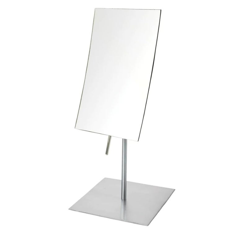 JERDON Rectangular Tabletop Makeup Mirror - 3X Magnification with Nickel Finish - 5-inch by 8-inch Vanity Mirror - Pivot Adjustment - Model JP358N - Image 1